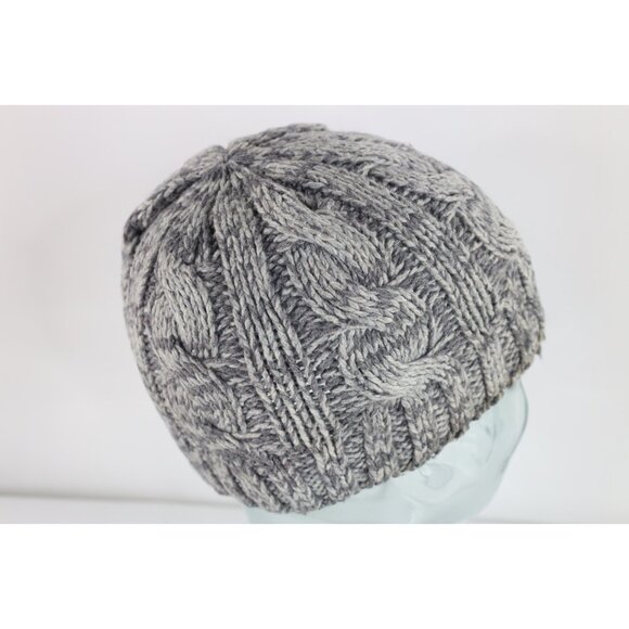 Vtg Y2K Babydoll Abercrombie & Fitch Wool Blend Chunky Cable Knit Winter Beanie